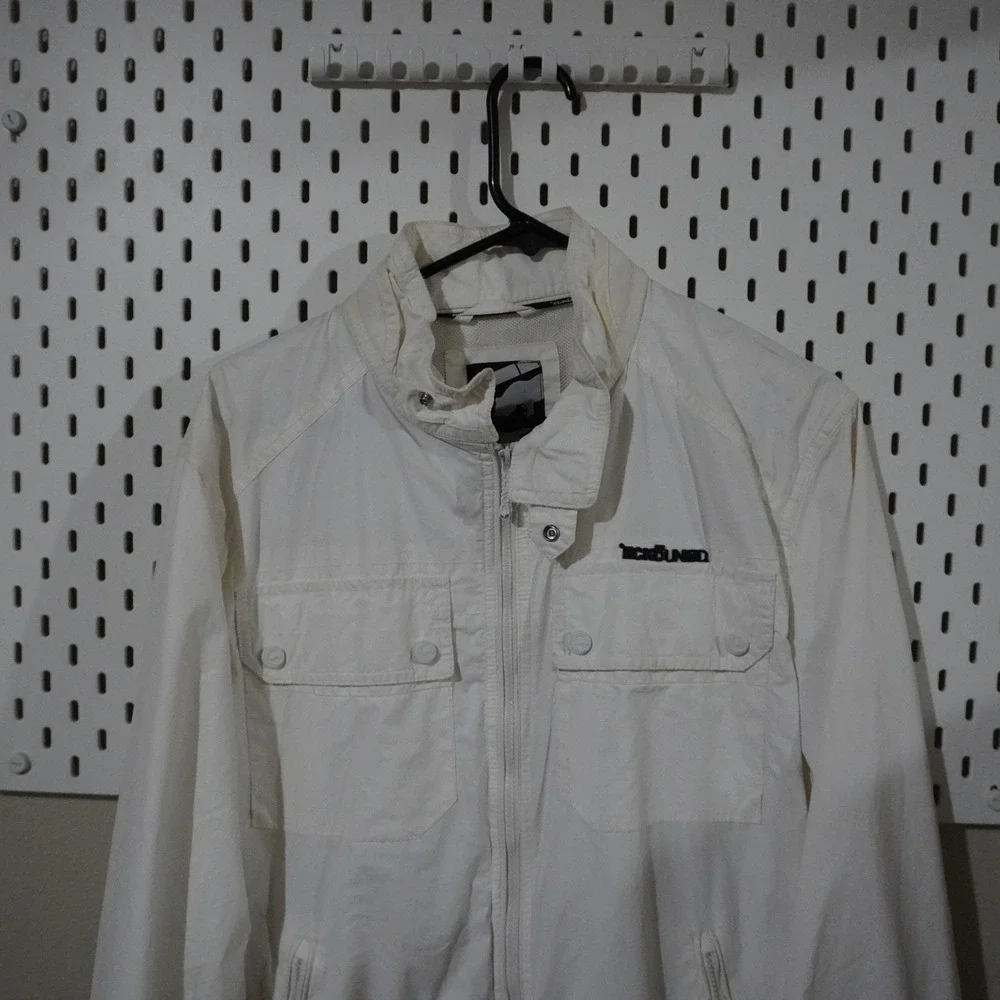 Ecko Unltd Mens‎ White Full Zip Lightweight Jacket Medium Layering